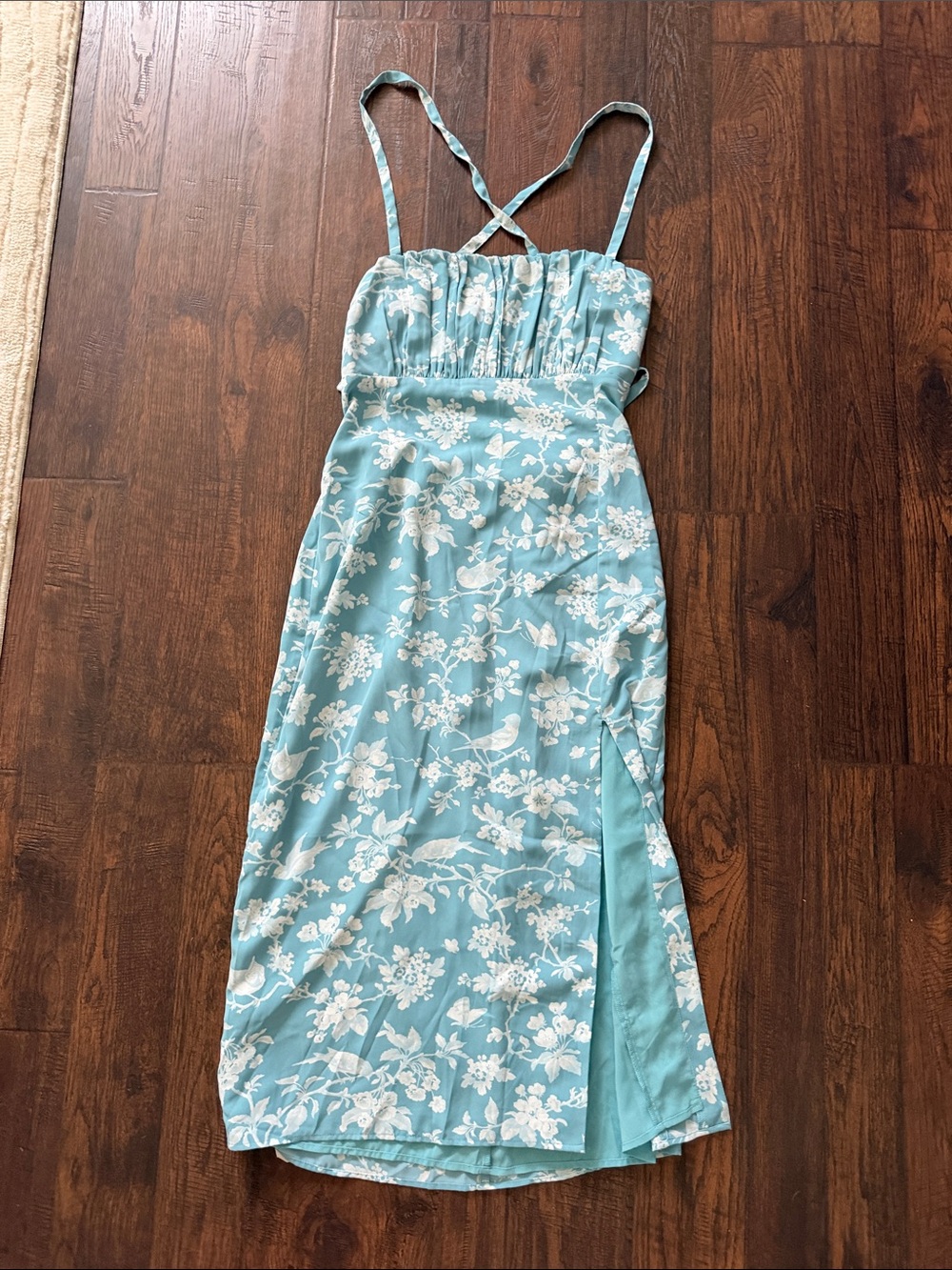 Abercrombie & Fitch Aqua Floral Midi Sundress